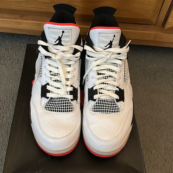 Air Jordan retro Size White/black-bright crimson blanc